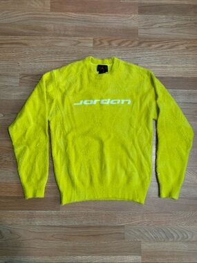 Jordan Bright Yellow Crewneck Sweater with White Logo